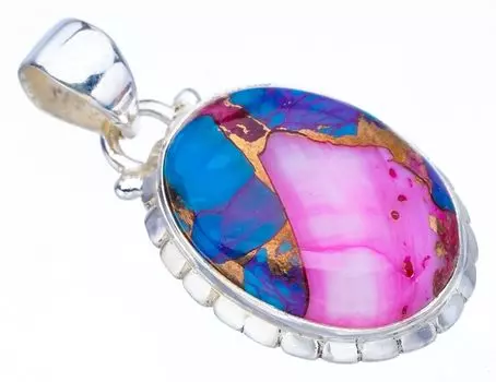 StarGems® Natural Copper Chalcedony Handmade 925 Sterling Silver Pendant 1.25 F3763
