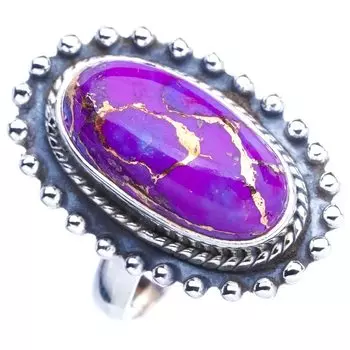 StarGems Natural Copper Turquoise Handmade 925 Sterling Silver Ring 7 E9129