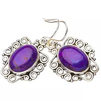 StarGems® Natural Copper Turquoise Handmade 925 Sterling Silver Earrings 1.5 E5215