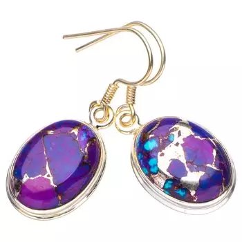 StarGems® Natural Copper Turquoise Handmade 925 Sterling Silver Earrings 1.5 E6762