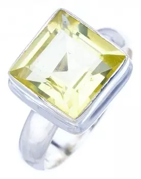 STARGEMS ® Кольцо из серебра 925 пробы с натуральным зеленым аметистом ручной работы 7,5 F0336