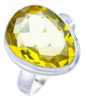 StarGems® Natural Green Amethyst Handmade 925 Sterling Silver Ring 7.5 F0352