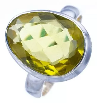 StarGems® Natural Green Amethyst Handmade 925 Sterling Silver Ring 8.5 F0325