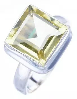 StarGems® Natural Green Amethyst Handmade 925 Sterling Silver Ring 7 F0339