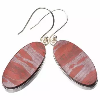 StarGems® Natural Iron Tiger Eye Handmade 925 Sterling Silver Earrings 1.75 E0577