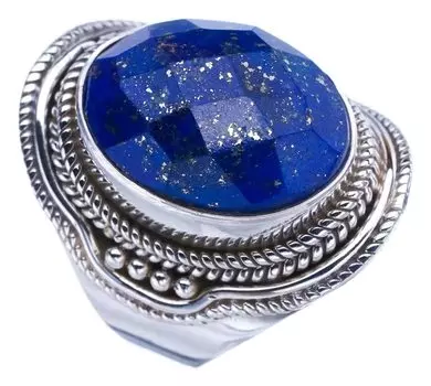 StarGems® Natural Lapis Lazuli Handmade 925 Sterling Silver Ring 5.75 F1808