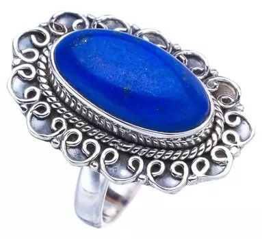 StarGems® Natural Lapis Lazuli Handmade 925 Sterling Silver Ring 6.75 F1803