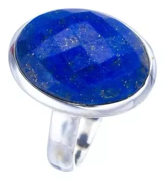 StarGems® Natural Lapis Lazuli Handmade 925 Sterling Silver Ring 8.25 F1842