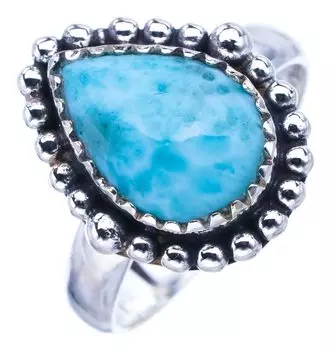 StarGems® Natural Larimar Handmade 925 Sterling Silver Ring 7 F0830