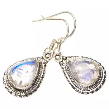 StarGems® Natural Moonstone Handmade 925 Sterling Silver Earrings 1.5 E5579