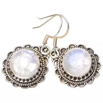 StarGems® Natural Moonstone Handmade 925 Sterling Silver Earrings 1.5 E5618