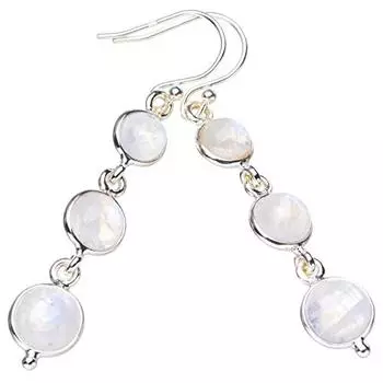 StarGems® Natural Moonstone Handmade 925 Sterling Silver Earrings 2 E3524-10