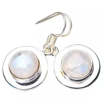STARGEMS ® Серьги ручной работы из стерлингового серебра 925 пробы с натуральным лунным камнем 1,25 дюйма E5631