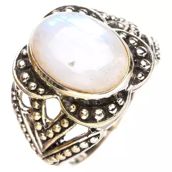 StarGems® Natural Moonstone Handmade 925 Sterling Silver Ring 7.75 E7214