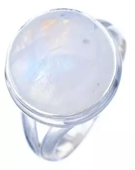 StarGems® Natural Moonstone Handmade 925 Sterling Silver Ring 6.25 F2563