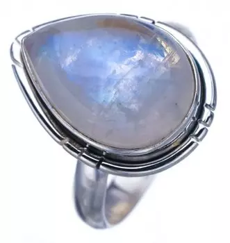 StarGems® Natural Moonstone Handmade 925 Sterling Silver Ring 5 F2545