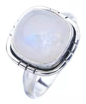 StarGems® Natural Moonstone Handmade 925 Sterling Silver Ring 4.75 F0748