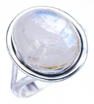 StarGems® Natural Moonstone Handmade 925 Sterling Silver Ring 5 F2764