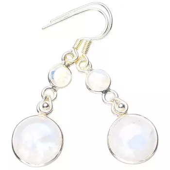StarGems® Natural Moonstone Handmade 925 Sterling Silver Earrings 1.75 E5624