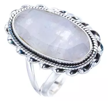StarGems® Natural Moonstone Handmade 925 Sterling Silver Ring 6.75 F0789