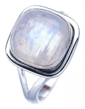 StarGems® Natural Moonstone Handmade 925 Sterling Silver Ring 5 F2598