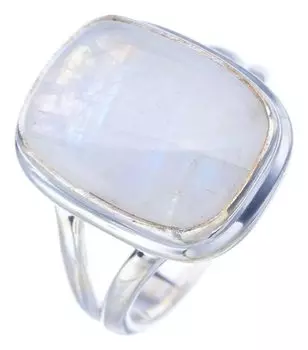 StarGems® Natural Moonstone Handmade 925 Sterling Silver Ring 6.75 F3076