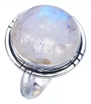 StarGems® Natural Moonstone Handmade 925 Sterling Silver Ring 4.75 F2503