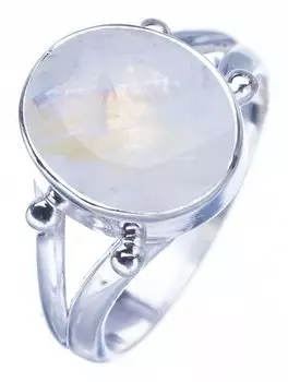 StarGems® Natural Moonstone Handmade 925 Sterling Silver Ring 7 F2554