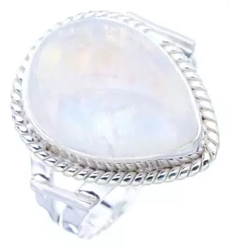 StarGems® Natural Moonstone Handmade 925 Sterling Silver Ring 9.75 F0707