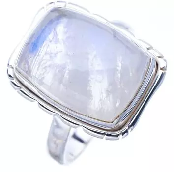 StarGems® Natural Moonstone Handmade 925 Sterling Silver Ring 8.75 F0610