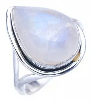 StarGems® Natural Moonstone Handmade 925 Sterling Silver Ring 5 F2762