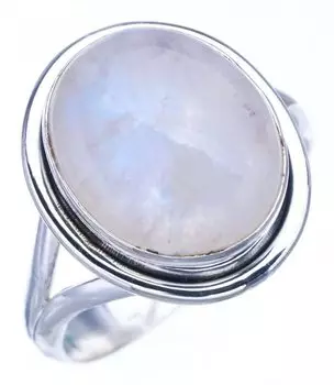 StarGems® Natural Moonstone Handmade 925 Sterling Silver Ring 5 F2704