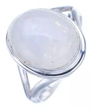 StarGems® Natural Moonstone Handmade 925 Sterling Silver Ring 5 F2515