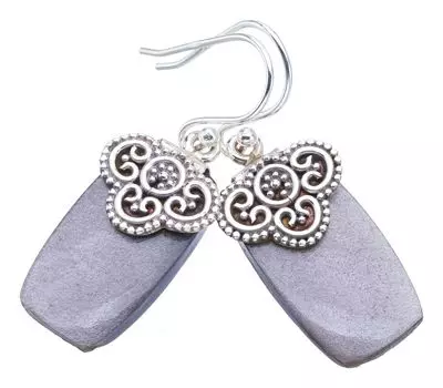 STARGEMS Натуральные серьги ручной работы из стерлингового серебра 925 пробы Кошачий глаз 1,5 дюйма F6446