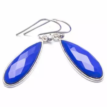 STARGEMS Натуральный халцедон, уникальные серьги ручной работы из стерлингового серебра 925 пробы 1 1/4 Y2086