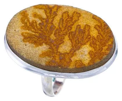 STARGEMS ® Натуральный псиломелановый дендрит, немецкое кольцо ручной работы из стерлингового серебра 925 пробы 9 F2093