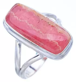 STARGEMS ® Натуральный родохрозит, кольцо ручной работы из стерлингового серебра 925 пробы 9 F1196