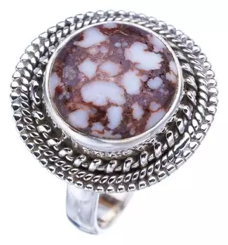 StarGems® Natural Penut Wood Jasper Handmade 925 Sterling Silver Ring 8.5 F1989