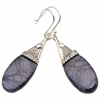 StarGems® Natural Picasso Jasper Handmade 925 Sterling Silver Earrings 2.25 D4003