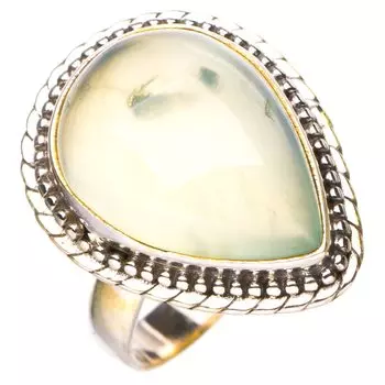 StarGems® Natural Prehnite Handmade 925 Sterling Silver Ring 6.25 E7481