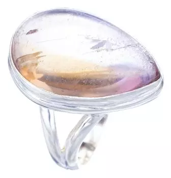 StarGems® Natural Quartz Handmade 925 Sterling Silver Ring 7.75 F2005