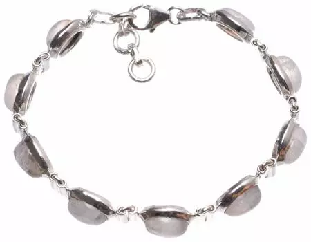 StarGems Natural Rainbow Moonstone Handmade Boho 925 Sterling Silver Tennis Bracelet 6 3/4-7 1/2 T8414