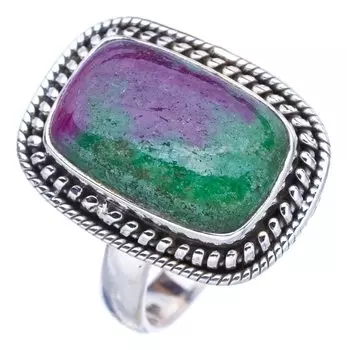 StarGems® Natural Ruby Zoisite Handmade 925 Sterling Silver Ring 7.25 F1607