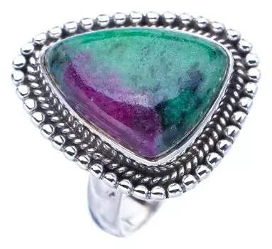 StarGems® Natural Ruby Zoisite Handmade 925 Sterling Silver Ring 7.25 F1313