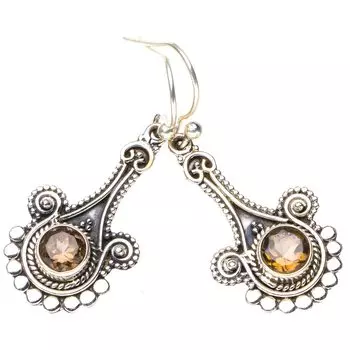 StarGems® Natural Smoky Quartz Handmade 925 Sterling Silver Earrings 1.5 E6334