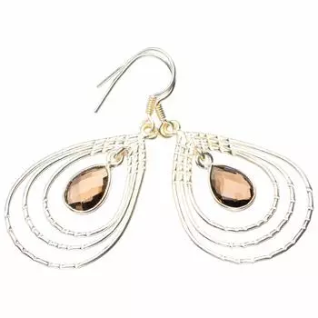 StarGems® Natural Smoky Quartz Handmade 925 Sterling Silver Earrings 2 D7686
