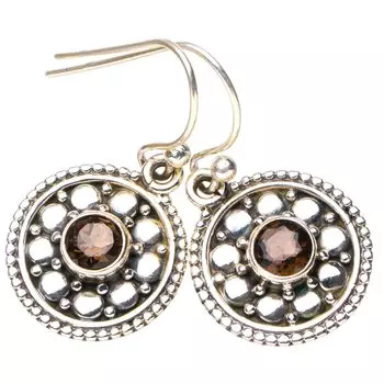 StarGems® Natural Smoky Quartz Handmade 925 Sterling Silver Earrings 1.25 E6330