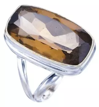 StarGems® Natural Smoky Quartz Handmade 925 Sterling Silver Ring 7 F1924