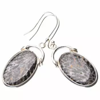 StarGems® Natural Stingray Coral Handmade 925 Sterling Silver Earrings 2 E0631