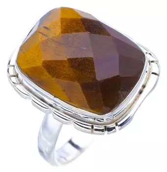 StarGems® Natural Tiger Eye Handmade 925 Sterling Silver Ring 7.75 F1100